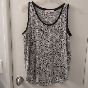The Loft Women's Size Small Polyester White Floral Print Tank